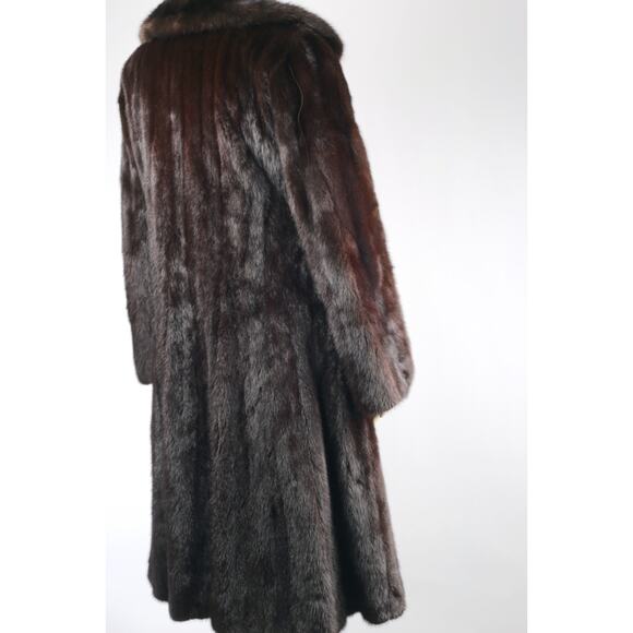 Vintage Hollywood Furs Dark Brown Long Mink Fur Winter Coat Women’s Size S Warm - Picture 13 of 16